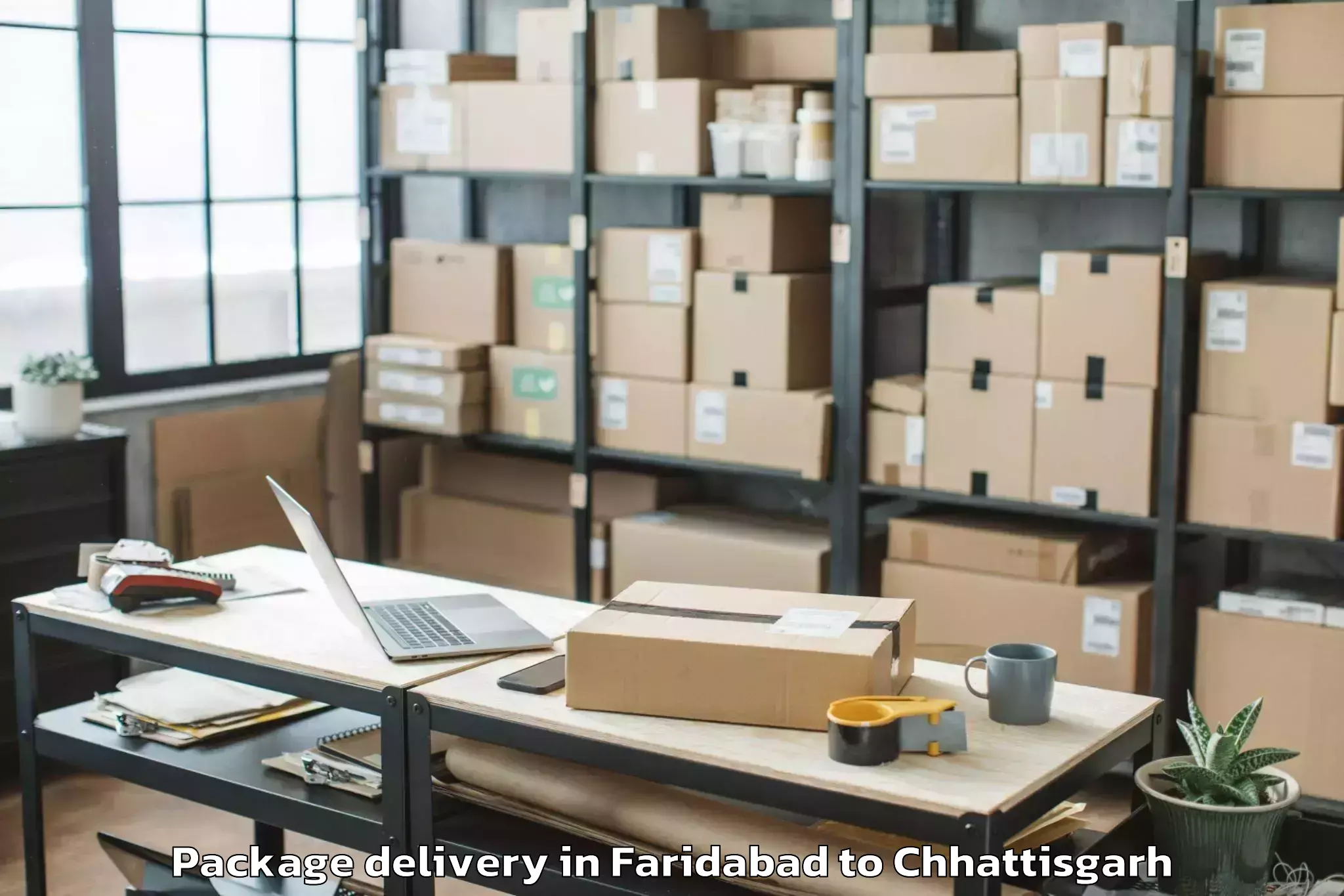 Book Faridabad to Kharora Package Delivery Online